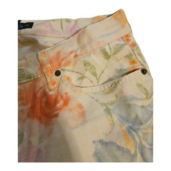 LAUREN RALPH LAUREN (LRL) Floral Modern Straight Ankle Denim Jeans - Size 10 - Picture 8 of 10